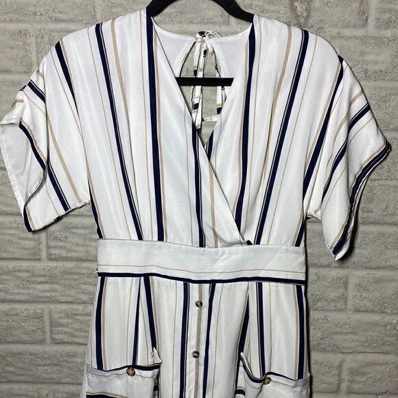 NWT MSRP $150 ONE ONE SIX Striped Short Sleeve Midi Dress Women's Size Small - Picture 5 of 9